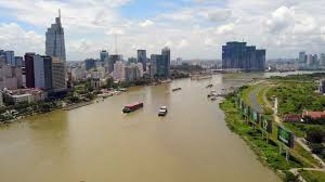 Aerial Drone Time Lapse Of Saigon River Aerial Drone Ho Chi Minh City Saigon