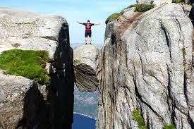 At 1,084 metres high, kjerag dwarfs the other kjeragbolten and the surrounding area has also become popular with climbers and base jumpers. Reisetagebuch Tag 16 Kjeragbolten Camping Rockt