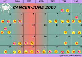 The practical issues of life are going to demand your attention today. 2007 Astrology Calendar For All Zodiac Signs And Horoscope Cancer Astrology Calendar For June