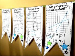 Graphing Systems Of Equations Math Pennant Activity Math Pennant High School Math Word Wall Math Word Walls