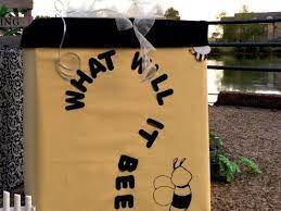 While they had a small gender reveal party for their first child, noelle, they wanted to take things to a little grander scale with number two. What Will It Bee Reveal Box Baby Shower Bee Gender Reveal Baby Shower Party Themes Gender Reveal Box