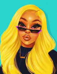 Blonde Hair Color Digital Painting Girls Cartoon Art Drawings Of Black Girls Black Girl Magic Art