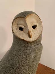 Stoneware Figurine of a Barn Owl by Paul Hoff for Gustavsberg, Sweden, 1984
