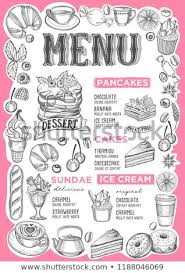 The simple design can be changed to fit any restaurant, bar, bistro, or cafe. Dessert Menu Template For Restaurant On White Background Vector Illustration Brochure For Food And Drink Cafe D Menu Template Desserts Menu Food Menu Template