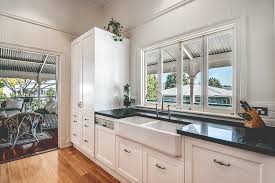 Sometimes the best way out of a bad kitchen is to salvage what you can and recycle the rest. A Designer Kitchen Blends Old With New In This Queenslander Renovation Queensland Homes Magazine