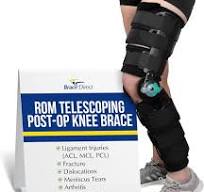 Brace Direct Post-Op ROM T-Scope Knee Brace - Telescoping Range of Motion  Hinged Knee Support for ACL, MCL, PCL, Meniscus & Fracture Surgery Recovery  ...