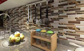 Although the color is subtle, it brings warmth and appeals to your space. Amazon Com Art3d Kitchen Backsplash Peel And Stick 6 Pack Of 12 Inch X 12 Inch Brown Marble Home Kitchen
