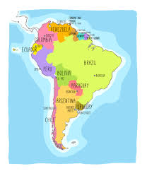 Bienvenido a embajada en república de colombia. Hand Drawn Vector Map Of South America Text Line And Colors On Different Layers Perfect For Infographics Includes Brazil Argentina Chile Paraguay Uruguay Colombia Ù…ÙˆÙ‚Ø¹ ØªØµÙ…ÙŠÙ…ÙŠ