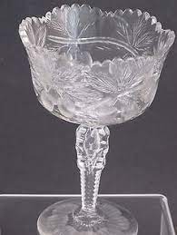 Vintage cut crystal compote marked libbey. Abp