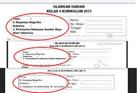 Check spelling or type a new query. Kumpulan Soal Ulangan Harian K 13 Kelas 4 Tema 9 Sekolahdasar Net