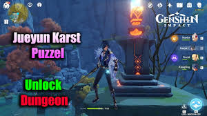 Genshin Impact Jueyun Karst Puzzel Unlock Dungeon Youtube