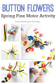 It's lots of fun for preschoolers or children needing to build their spring is finally here and with the sunshine, my kids are bringing me dandelions by … Button Flowers Fine Motor Activity Pre K Pages Fine Motor Activities Spring Theme Preschool Preschool Fine Motor