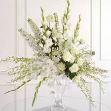 White Altar Arrangement Denver Co Florist Same Day Flower Delivery For Any Occasion In 2020 White Flower Arrangements Church Flower Arrangements Flower Arrangements