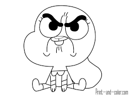 There are many high quality the amazing world of gumball coloring pages for your kids. Pin On ãƒ„ G U M B A L L A R M Y ãƒ„