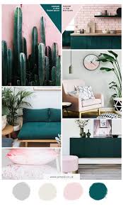Pink And Green Interior Decor Moodboard Pantone Colour Palette Luxury Feminine Interior Tropical Greenery D Green Interior Decor Green Interiors Room Colors