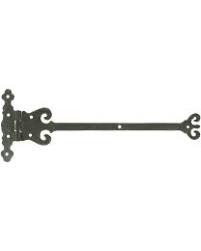 A portion of a wrought iron strap hinge likely associated with a cabinet or some other piece of furniture. Iron Strap Hinges Door Hinges Door Hardware Browse Hardware