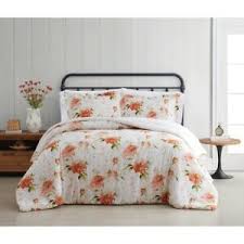 4.5 out of 5 stars. Shabby Chic Farmhouse Floral Ivory 100 Cotton Top 3 Pc King Queen Comforter Set Ebay