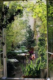 Small Garden Summer Little Place Setting Versatile Durable Nomadic Roaming Furniture Summer Retr Courtyard Gardens Design Small Courtyard Gardens Urban Garden