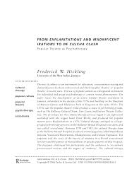 Pdf Hickling Fw Popular Theatre As Psychotherapy