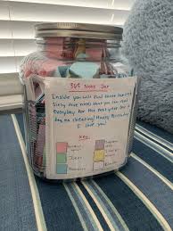 These notes can be quotes, memories, or anything positive or motivational. 365 Note Jar Cute Best Friend Gifts Diy Best Friend Gifts Cute Boyfriend Gifts