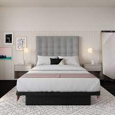 The bed headboard & footboard is handcrafted with slat type boards matching pieces in this southwest style bedroom set are chest of drawers, night stands, night tables, trastero (armoire) and. Grid Tufted Wall Mounted Headboard