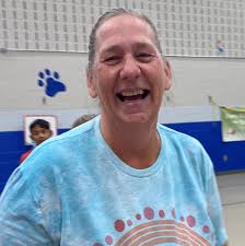 Shout out to Huntsville's PE teacher, Mary Shelton! If she's not  facilitating her engaging lessons in the gym, you might find her greeting  students