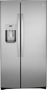 Ge 21 8 Cu Ft Counter Depth Fingerprint Resistant Side By Side Refrigerator Stainless Steel Gzs22iynfs Best Buy