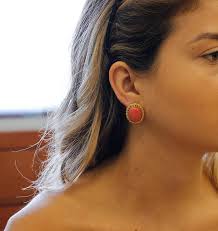 Maybe you would like to learn more about one of these? 18 Karat Yellow Gold And Big Coral Stud Earrings For Sale At 1stdibs