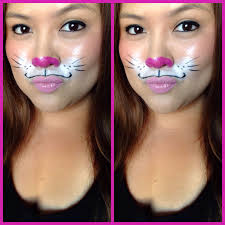 Items needed to face paint a bunny face: Bunny Rabbit Make Up Bunny Halloween Makeup Bunny Makeup Face Painting Halloween