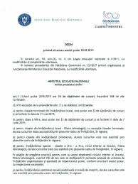 Etapele nationale ale olimpiadelor scolare se organizeaza, in general, in perioada vacantei de primavara, potrivit unui calendar specific. Structura An Scolar 2018 2019
