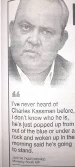 The attached is In today's PC. A "Battle in the South. Tkatchenko vs  Kassman". Is Tkatchenko's comment that of a Leader confident of winning or  afraid of losing?