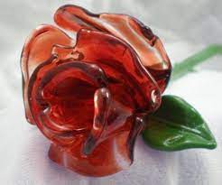 Hand Blown Glass Rose Arte Em Vidro Cristais Vidro