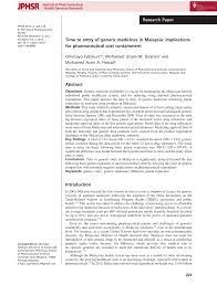 This is where you are likely to find medical. Pdf Time To Entry Of Generic Medicines In Malaysia Implications For Pharmaceutical Cost Containment