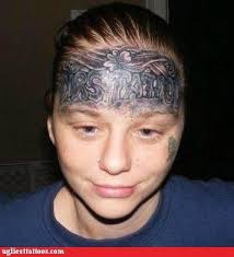 Image result for quirky pylon forehead tattoo