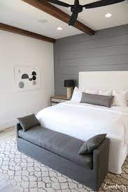 The pale gray shiplap making up the base of the counter helps to add pleasing lines to the area. Contemporary Modern Farmhouse Video Home Tour Remodel Bedroom Home Decor Bedroom Small Bedroom