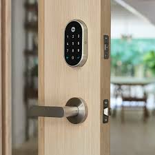 this secure tamper proof key free deadbolt connects to the nest app you can lock and unlock your door from any smart door locks smart deadbolt home security