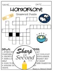 Printable grammar crossword puzzles for low levels (kindergarten to 3rd grade). Homophone Crossword Puzzle Worksheets Teaching Resources Tpt