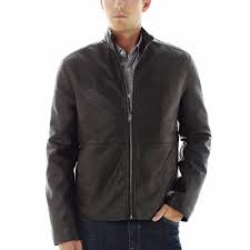 Claiborne Jacket Faux Leather Black Solid Zip Front Lined Men S Size Xl New Jackets Mens Jackets Sportcoat