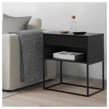 Vikhammer Nachtkastje Zwart 60x39 Cm Ikea In 2020 Black Bedside Table Bedside Table Ikea