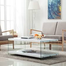 Amazon Com Lagrima Modern Coffee Table W 2 Tires Gloss White Rectangle Living Room Table Mdf Rectangle Living Room Rectangle Living Room Table Coffee Table