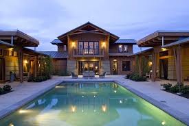 House plans and more has a terrific collection of house plans with space designated for a swimming pool. U Shaped House Plans With Pool Perfect U Shaped Ranch House House Design And Office Ideas For U L Sh U Shaped Houses U Shaped House Plans Courtyard House Plans