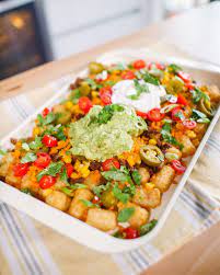 Tater Totchos Recipe Vegetarian Vegan How To Make Tater Tot Nachos - The Edgy Veg Recipe Vegetarian Recipes Totchos Recipe Vegan Recipes
