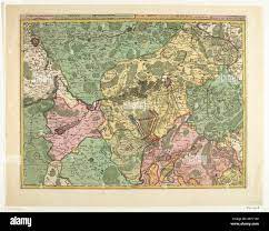 Map of hengai with mountains and surrounding cities, 1709; 't area of  ​​mountains and the oms: stede [n] in Hainaut etc;, where one can after  traces the Marssen and alloye of the