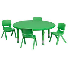 Shop for plastic chairs online at target. Flash Furniture 45 Round Green Plastic Height Adjustable Activity Table Set With 4 Chairs Target