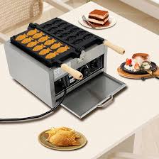 Taiyaki Fish Waffle Maker, 110V 1800W Electric Countertop Stainless Steel  Muffin Maker High Efficiency, 122-572℉ Adjustable Temperature for Home ...