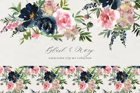 Similar design products to navy blue & pink floral watercolor clipart designbundles.net offer exclusive deals on high quality premium design resources and free design resources. Blush Navy Watercolor Clipart Pre Designed Photoshop Graphics Creative Market
