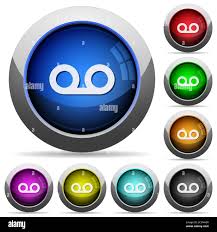 Iconos De Correo De Voz En Botones Redondos Brillantes Con Marcos De Acero Imagen Vector De Stock Alamy