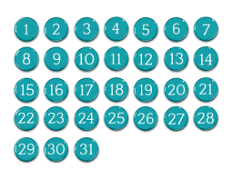 Teal Aqua Perpetual Calendar Numbers 1 31 1 Magnets Days Of The Month In 2020 Calendar Numbers Perpetual Calendar Diy Calendar