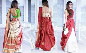 How To Wear A Half Saree Like A Lehenga Saree In 7 Different Ways Half Saree Lehenga Style Saree Stylish Sarees