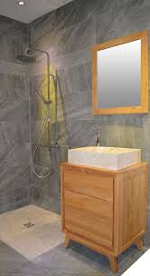 Meuble De Salle De Bain En Teck 60 Cm Vasque Marbre Creme Douche Italienne 30x60 Q Salle De Bain Teck Meuble De Salle De Bain Salle De Bains Carrelage Gris
